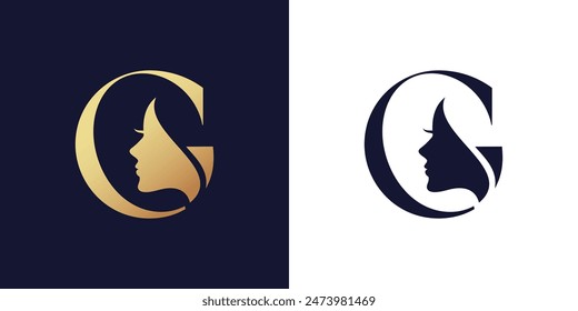 Beauty logo with creative element style premium vector