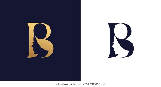 Beauty logo with creative element style premium vector