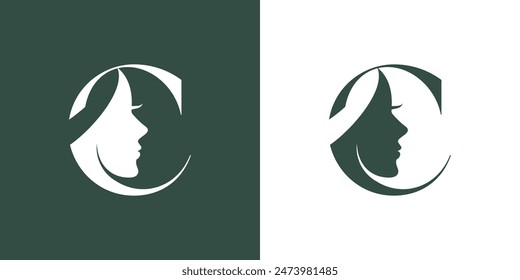 Beauty logo with creative element style premium vector