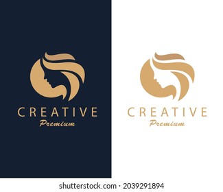 Beauty logo creative salon business beauty hair women emblem design concept
