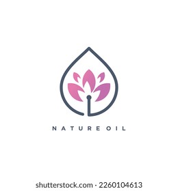 Colección de diseño del logotipo de belleza con concepto creativo de flor y aceite
