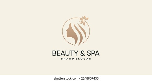Beauty logo design with creative abstract concept Premium Vector