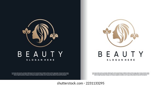 diseño de logotipo de belleza con concepto creativo vector premium