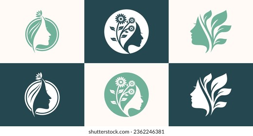 Beauty logo design with creative unique concept Premium Vector