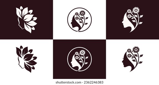 Diseño de logotipo de belleza con concepto creativo único Vector Premium