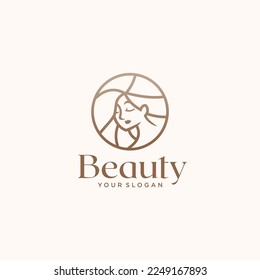 beauty logo design with face