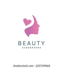 Diseño del logotipo de belleza con una idea abstracta fresca y creativa