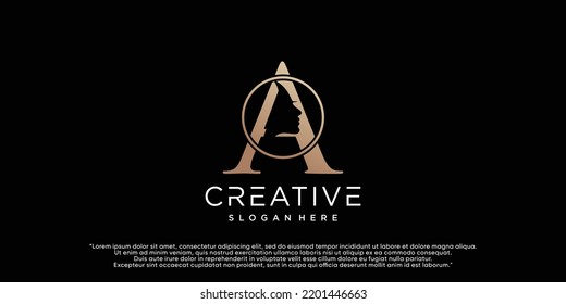 Beauty logo design with  letter concep simple Premium Vector