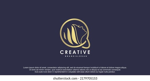 beauty logo design with letter Q concept premium vector