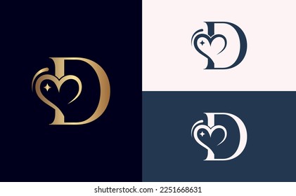 beauty logo design love spa massage letter D