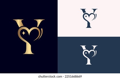 beauty logo design love spa massage letter Y