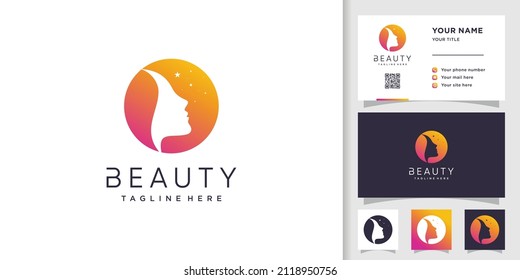 Beauty logo design with modern concept