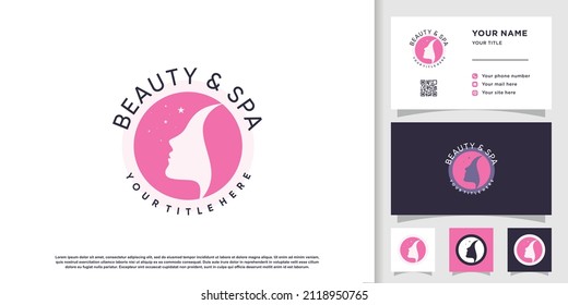 Diseño de logotipo de belleza con concepto moderno