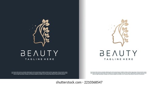 beauty logo design with modern concept premium vector
