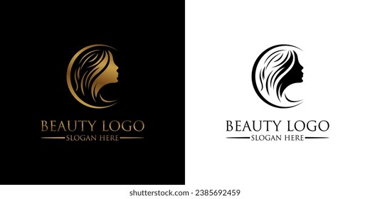 Beauty-Logo-Design mit modernem Konzept, Vektorgrafik