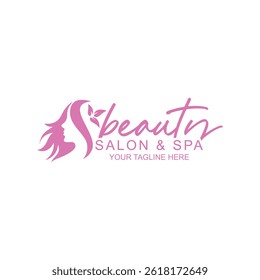beauty logo design for salon and spa with creative illustration