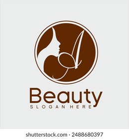 Diseño de logotipo de belleza. Silueta de una mujer hermosa y la letra A. Se puede utilizar como una identidad de logotipo para el cuidado facial, salones, spas, cosméticos, boutiques.