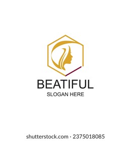 Beauty logo design simple concept Premium Vector