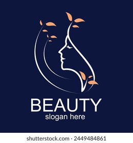 Beauty logo design simple concept Premium Vector