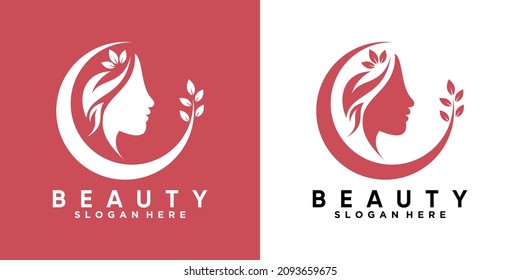 beauty logo design with style and creative concept