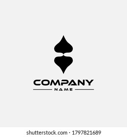 Beauty logo design template, with black flower petal icon