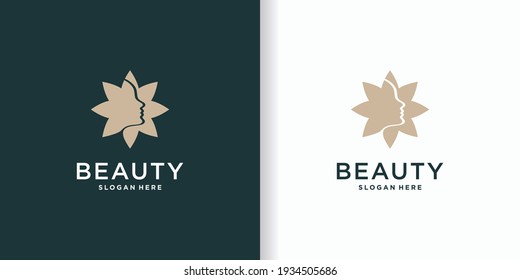 Beauty logo design template with creative concept