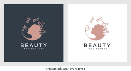 Beauty logo design template with creative concept