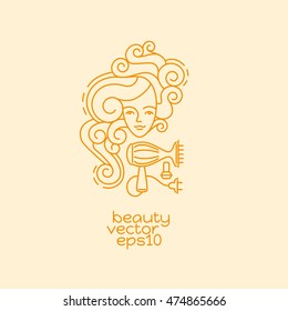 Beauty logo design template. Linear abstract style. Usage for beauty salon or cosmetics products.