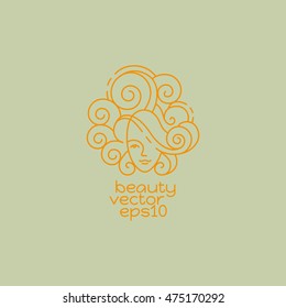 Beauty logo design template. Linear abstract style. Usage for beauty salon or cosmetics products.
