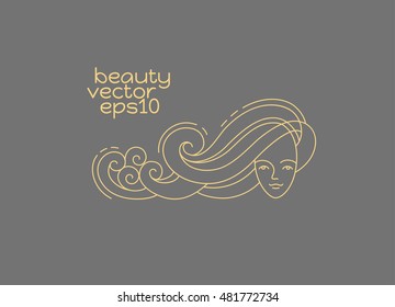 Beauty logo design template. Linear abstract style. Usage for beauty salon or cosmetics products.