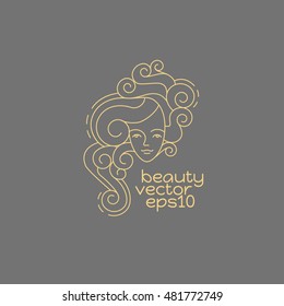Beauty logo design template. Linear abstract style. Usage for beauty salon or cosmetics products.