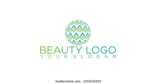 Beauty logo design template with modern style