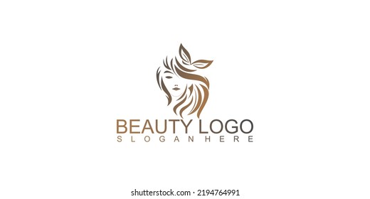 Beauty logo design template with modern style