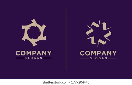 Beauty logo design templates, with abstract flower petal icons