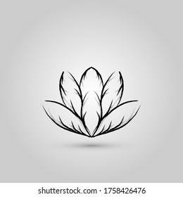 Beauty logo design templates, with lily flower line art icons