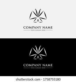 Beauty logo design templates, with line art butterfly icons