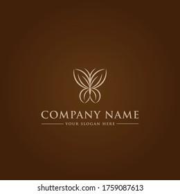 Beauty logo design templates, with line art butterfly icons