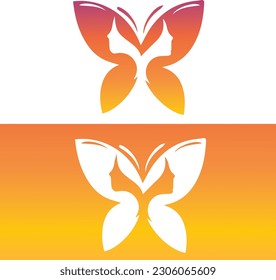 Diseño del logotipo de belleza con archivo vectorial. Diseño del logotipo del icono de belleza. Diseño inicial del logotipo del alfabeto de belleza.  Diseño del logo naranja amarillo. Belleza en archivo vectorial.