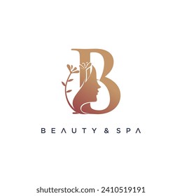 Beauty logo design vector icon for business with letter concept idea