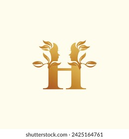 Beauty logo design vector icon for business with letter concept idea
