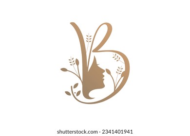 Beauty logo design vector with letter B concept