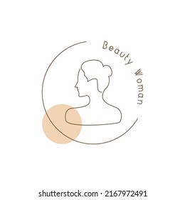 beauty logo design vector in line art style
