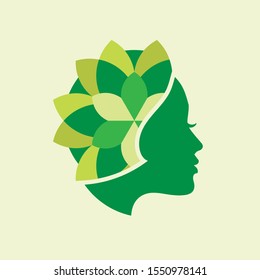 Beauty Logo Design Vector For Spa and Salon, Beauty Face with flower Image