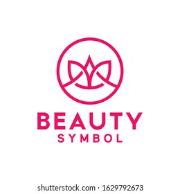 Beauty logo design vector template with line Concept style. tulip Symbol and flower icon for jewelry, fashion, boutique, hotel, salon, Company And Business.