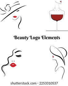 Beauty logo elements, abstract logo design