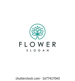 Logo de belleza con una flor