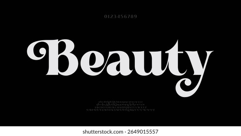 Beauty logo font. classic sans serif alphabet, retro minimalist letters, vintage typeface for elegant monogram, logo, headline. Vector design