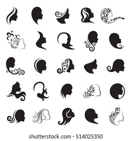 Beauty logo icon set - vector illustration. Abstract concept design for massage, beauty salon, cosmetic, spa