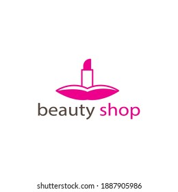 beauty logo illustration lips with color design vector