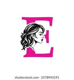 Beauty Logo Initial Letter E Card Creative Luxury Vector illustration. Letter E Beauty Logo design